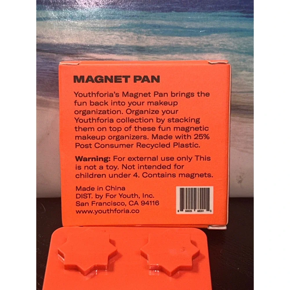 Youthforia Magnet Pan Makeup Organizer Orange Magnetic Stacking Base NIB
